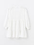 LC Waikiki V-Neck Embroidered Long Sleeve Women's Shirt Dress